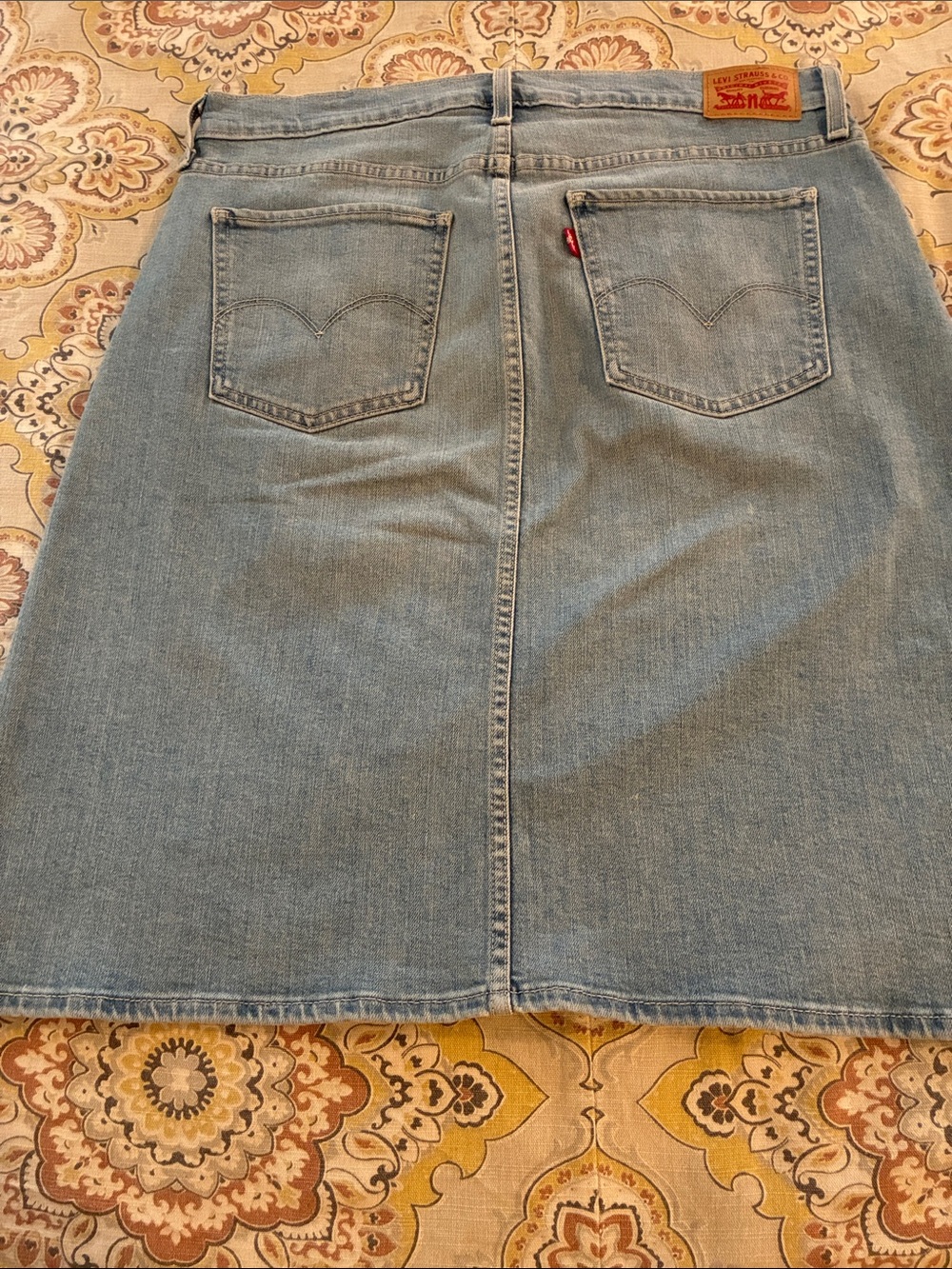 Levi's Light Blue Denim Mini Skirt with Back Pockets